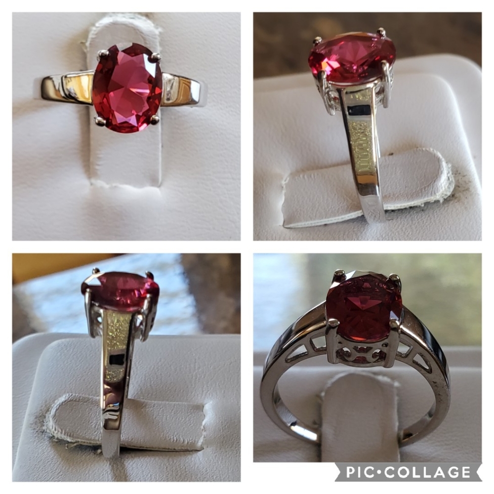 Genuine 2ct Ruby Solitaire Ring Size 6 - image 2